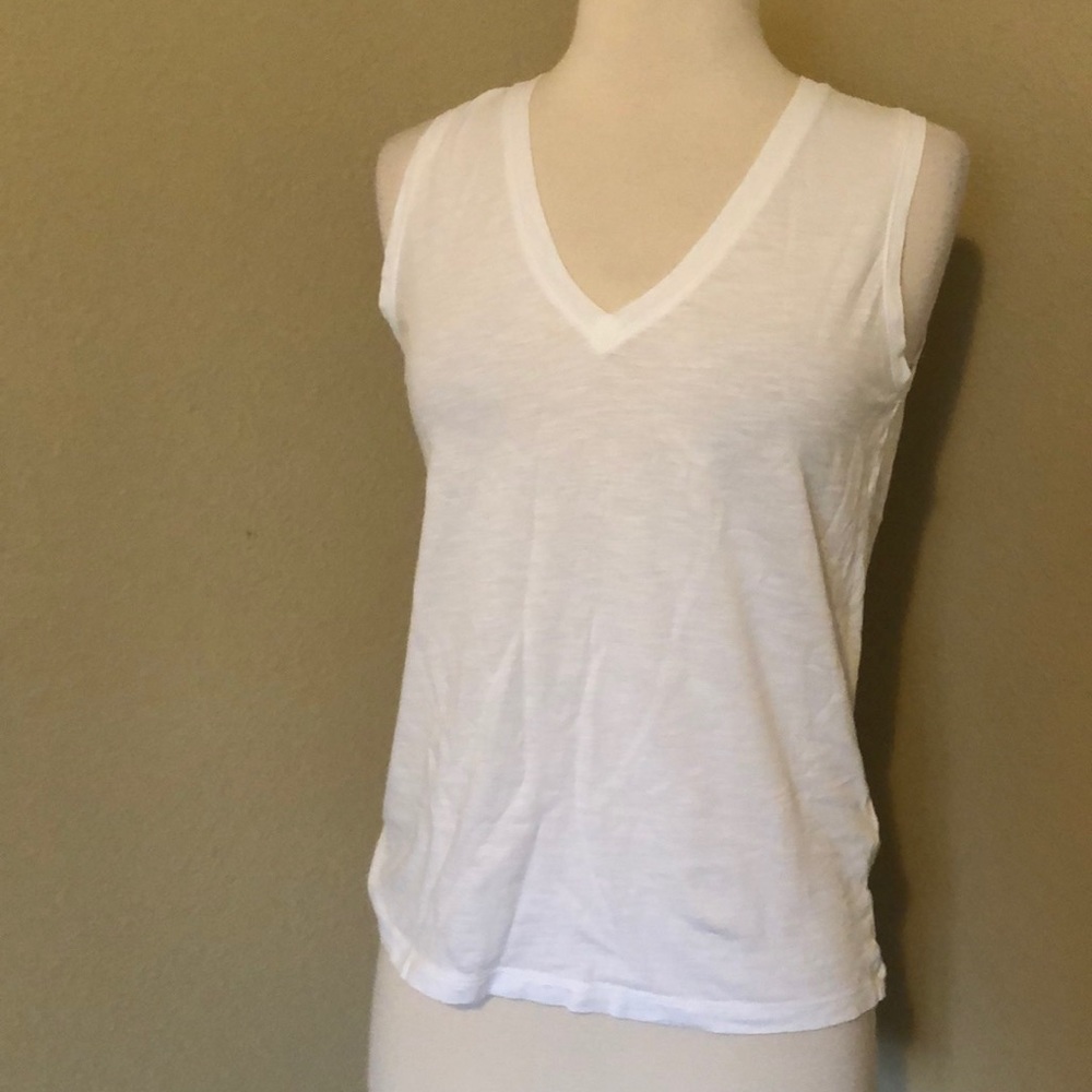 Madewell Vneck Tank White Sz XS